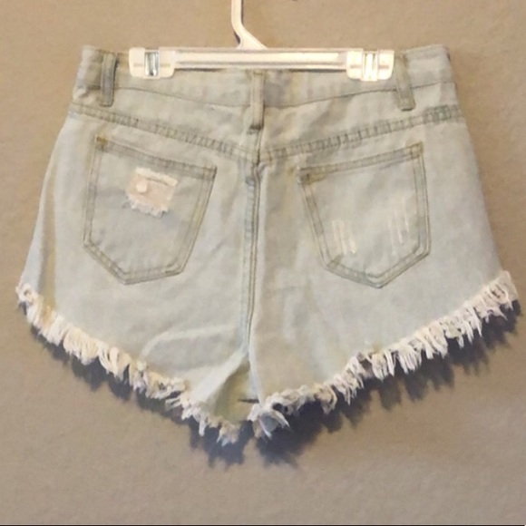High Waisted Light Wash Shorts - Picture 2 of 2